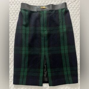 Vintage Ralph Lauren Black Watch Tartan Wool Pencil Skirt (Black Label)•Size S